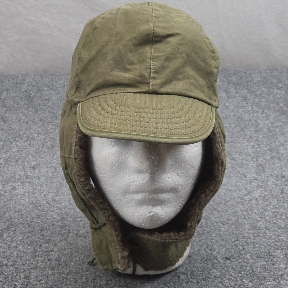 Vintage 50s US Military Cap Field Pile M-1951 Sz 7 Green Wool Korean War Era Hat